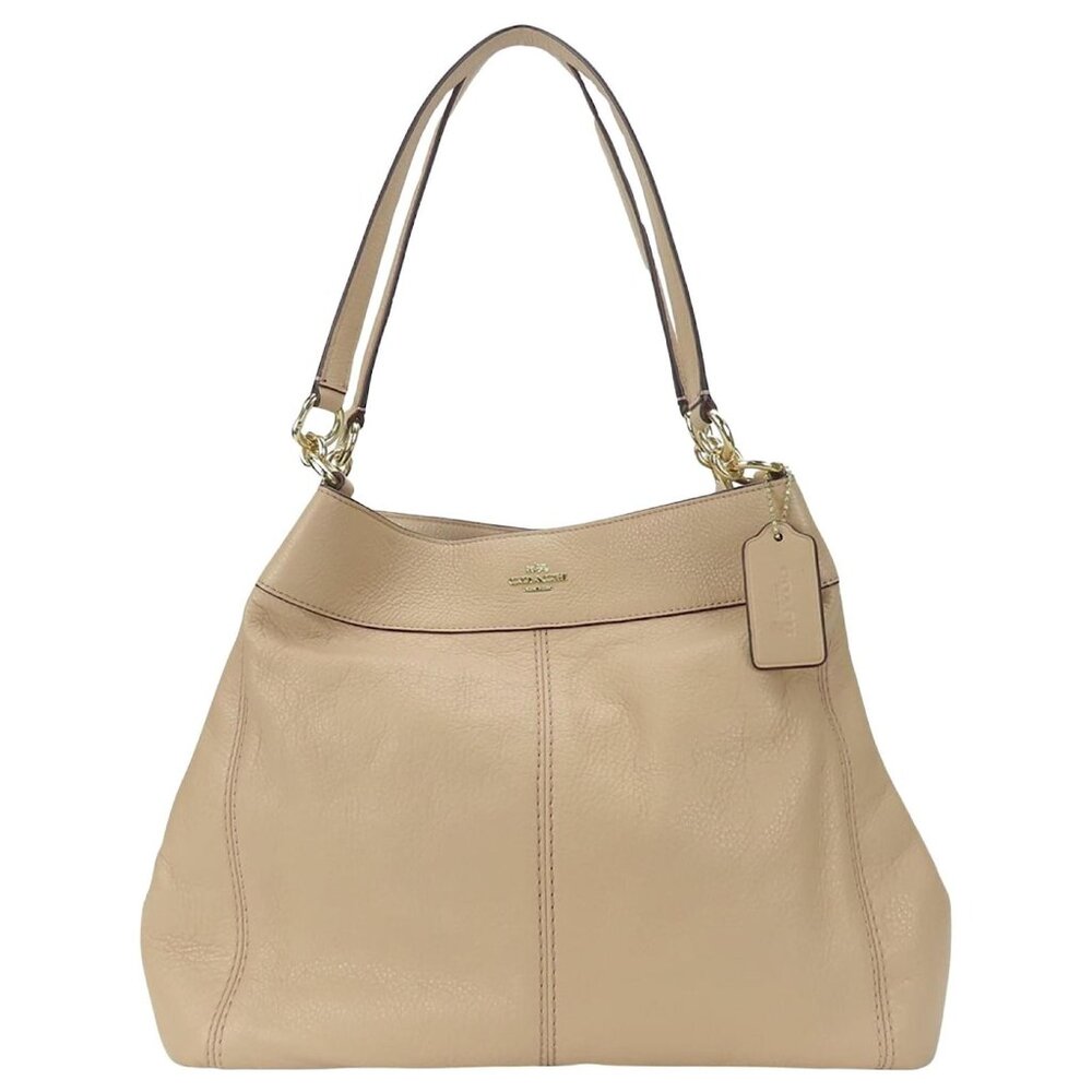 Coach Lexy Tan Leather Shoulder Bag Tote Purse